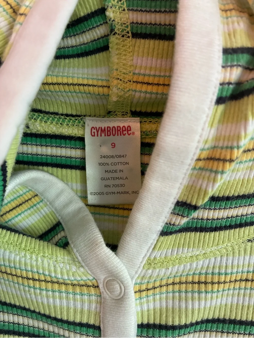 Gymboree Green and Cream Striped Hooded Sweater